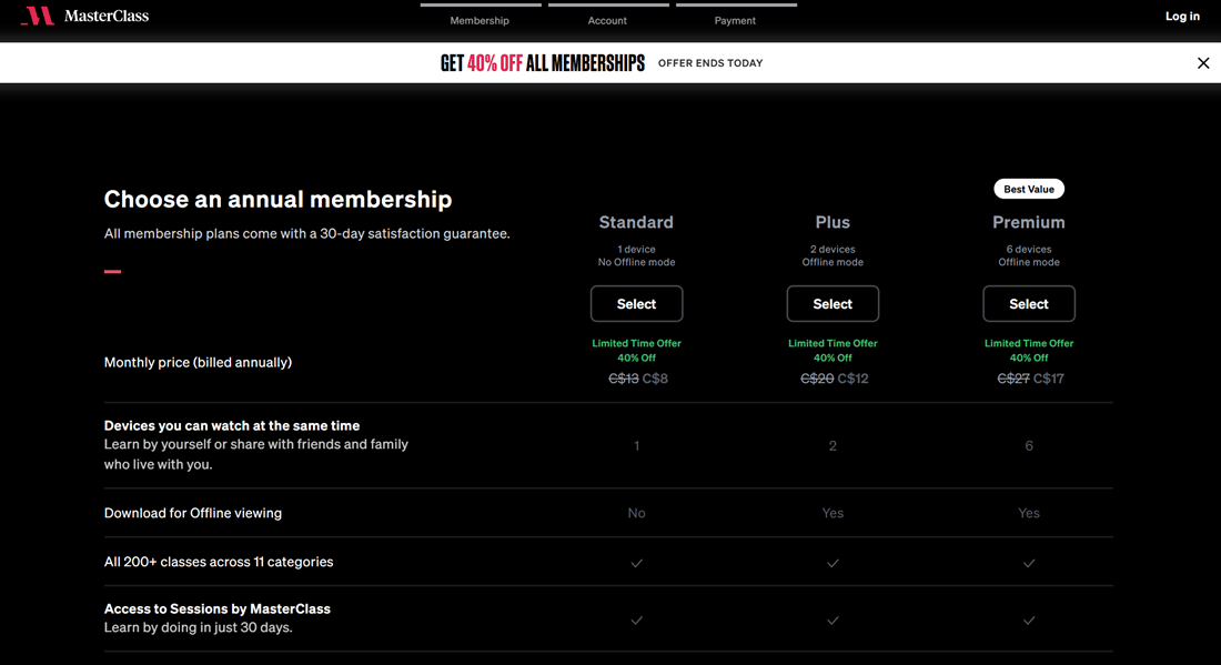 Masterclass - Pricing page examples Masterclass - Pricing page examples