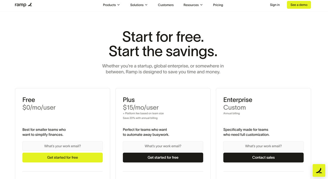 Pricing page - Ramp Pricing page - Ramp