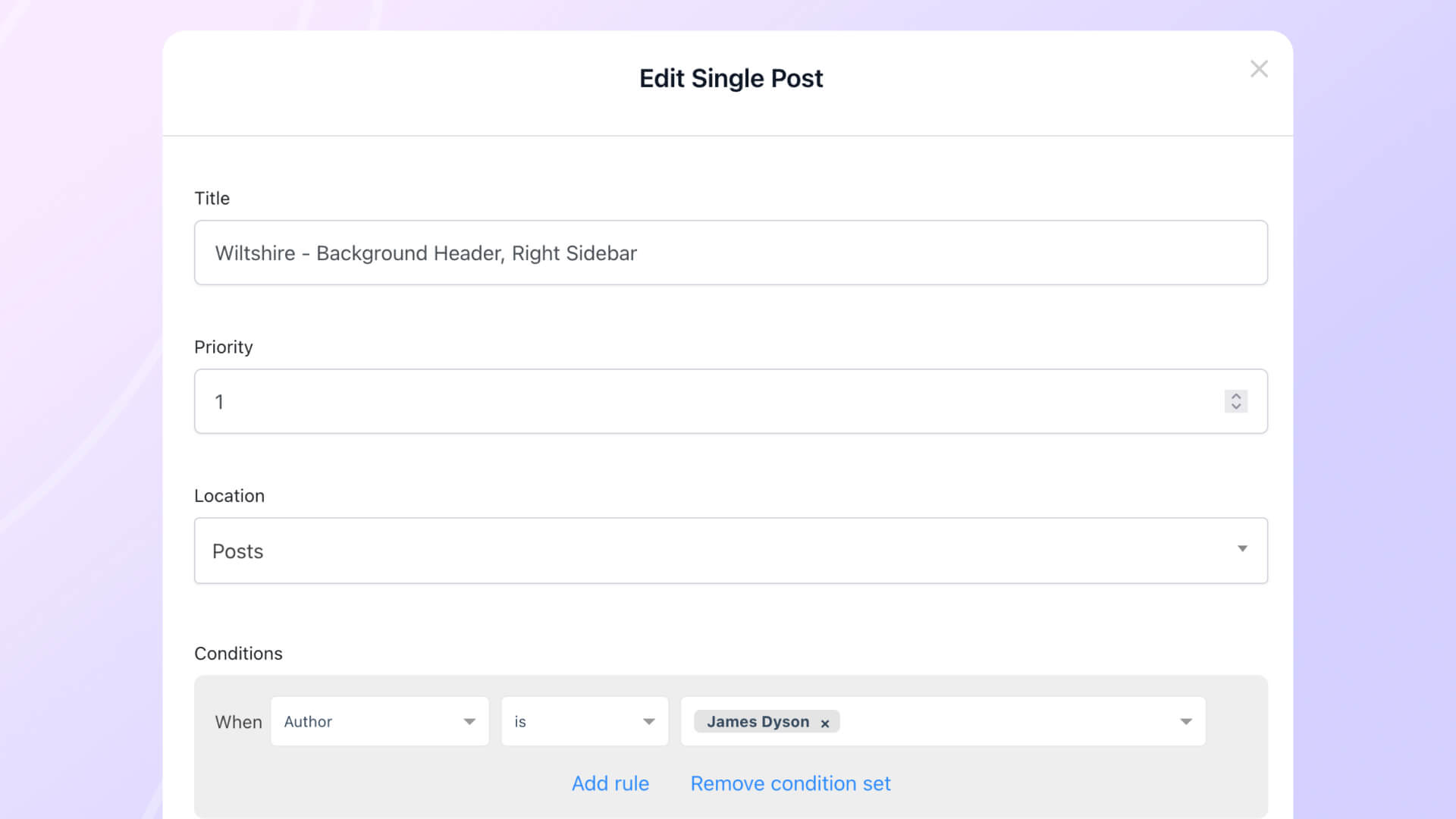 Theme Conditional Rules Theme Conditional Rules