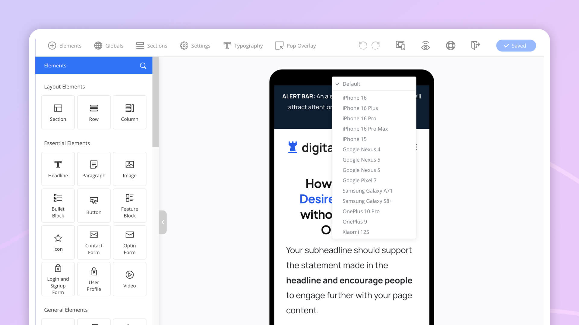 Mobile Responsive Device Selection