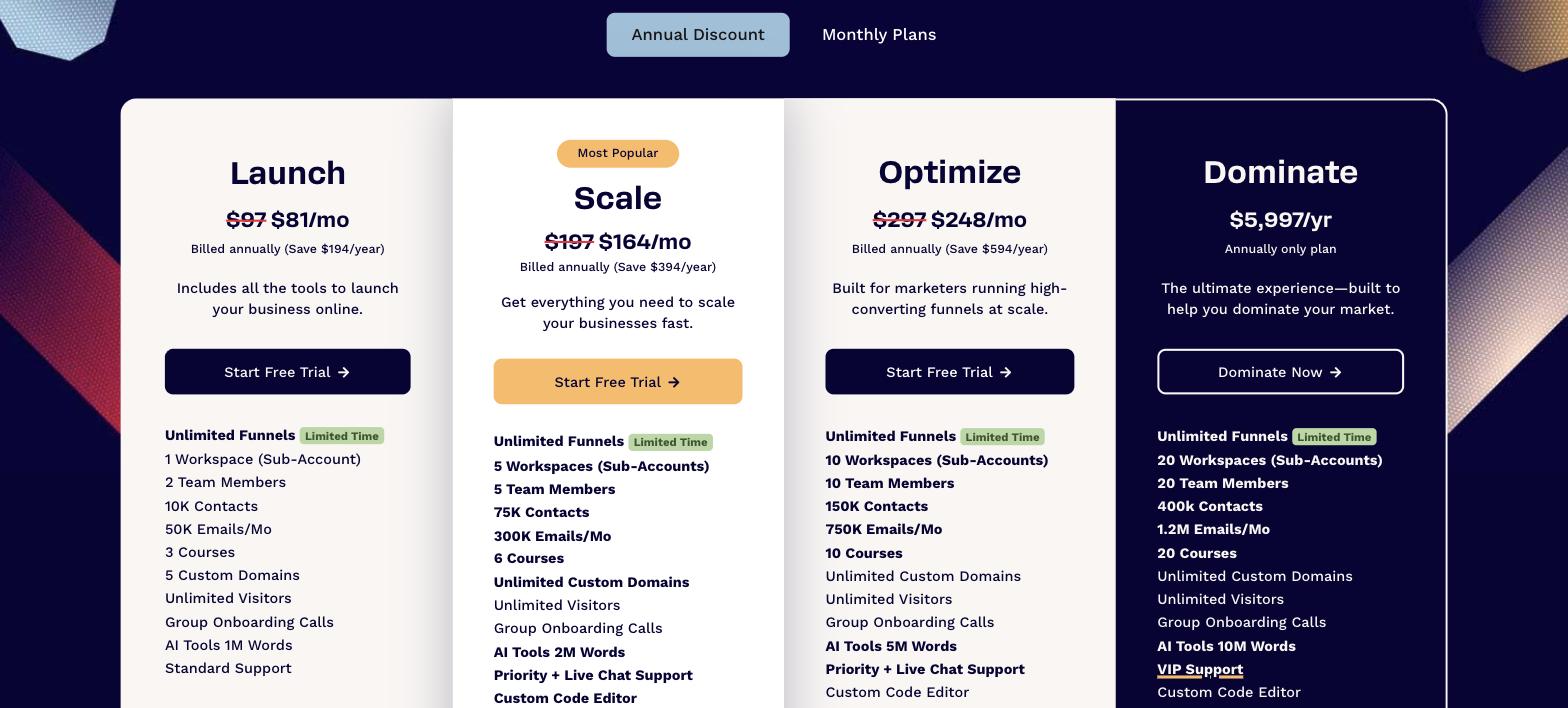 ClickFunnels pricing plans in 2026 - GoHighLevel alternative ClickFunnels pricing plans in 2026 - GoHighLevel alternative