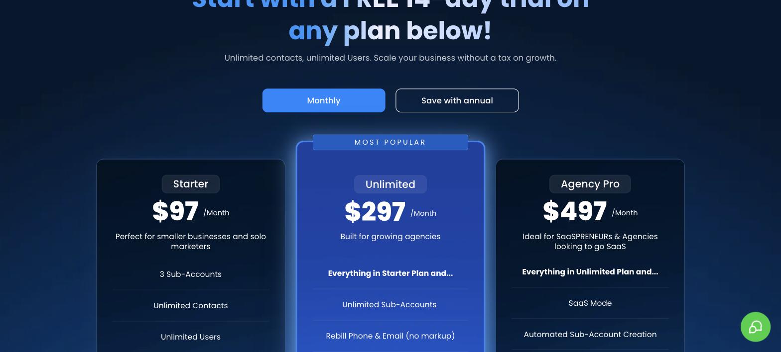 GoHighLevel (HighLevel) pricing plans in 2026 GoHighLevel (HighLevel) pricing plans in 2026