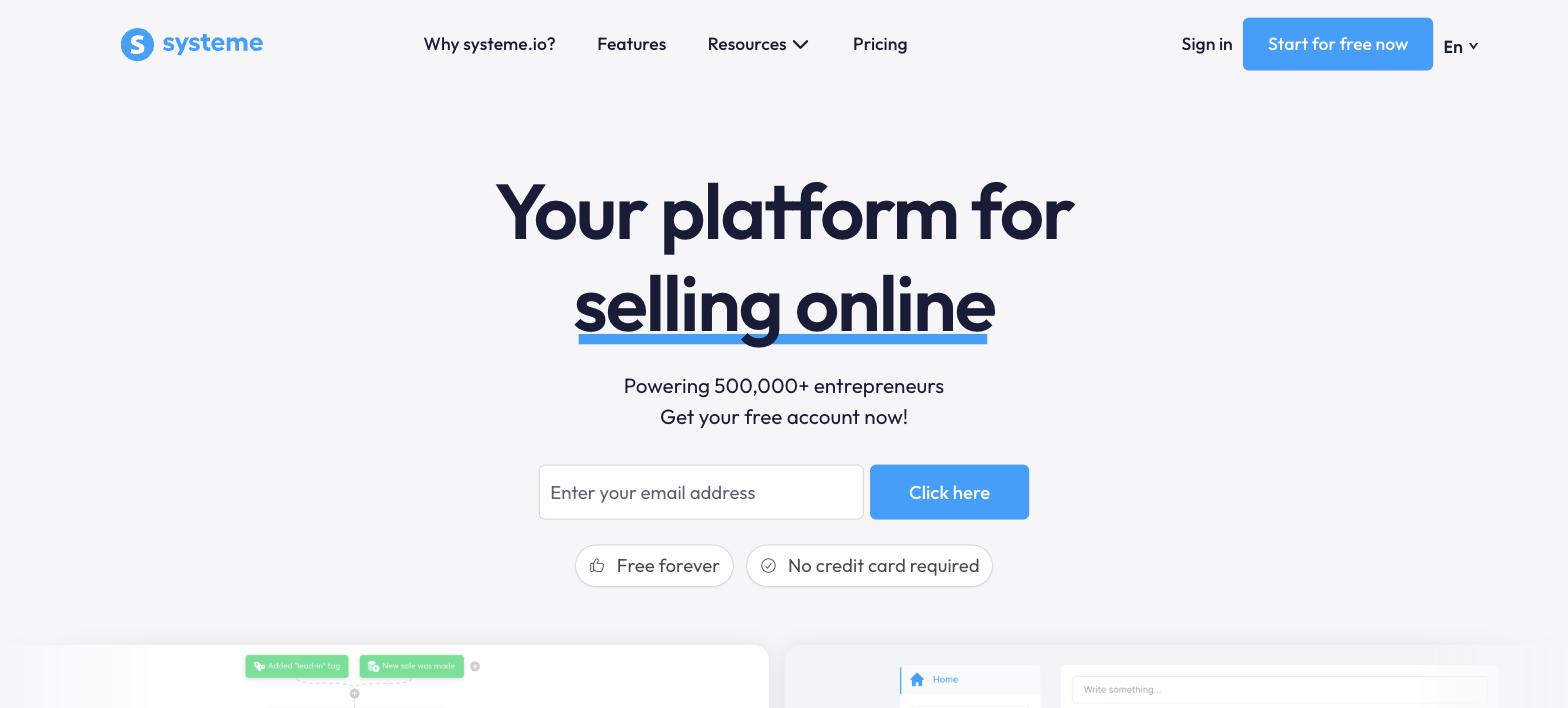 Systeme.io homepage - GoHighLevel alternative Systeme.io homepage - GoHighLevel alternative