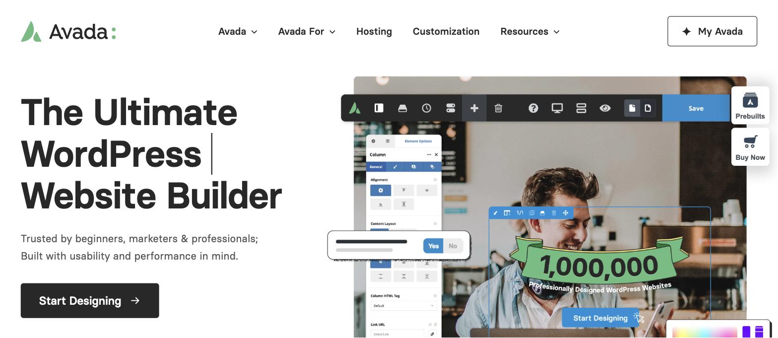 Avada WordPress website builder homepage Avada WordPress website builder homepage