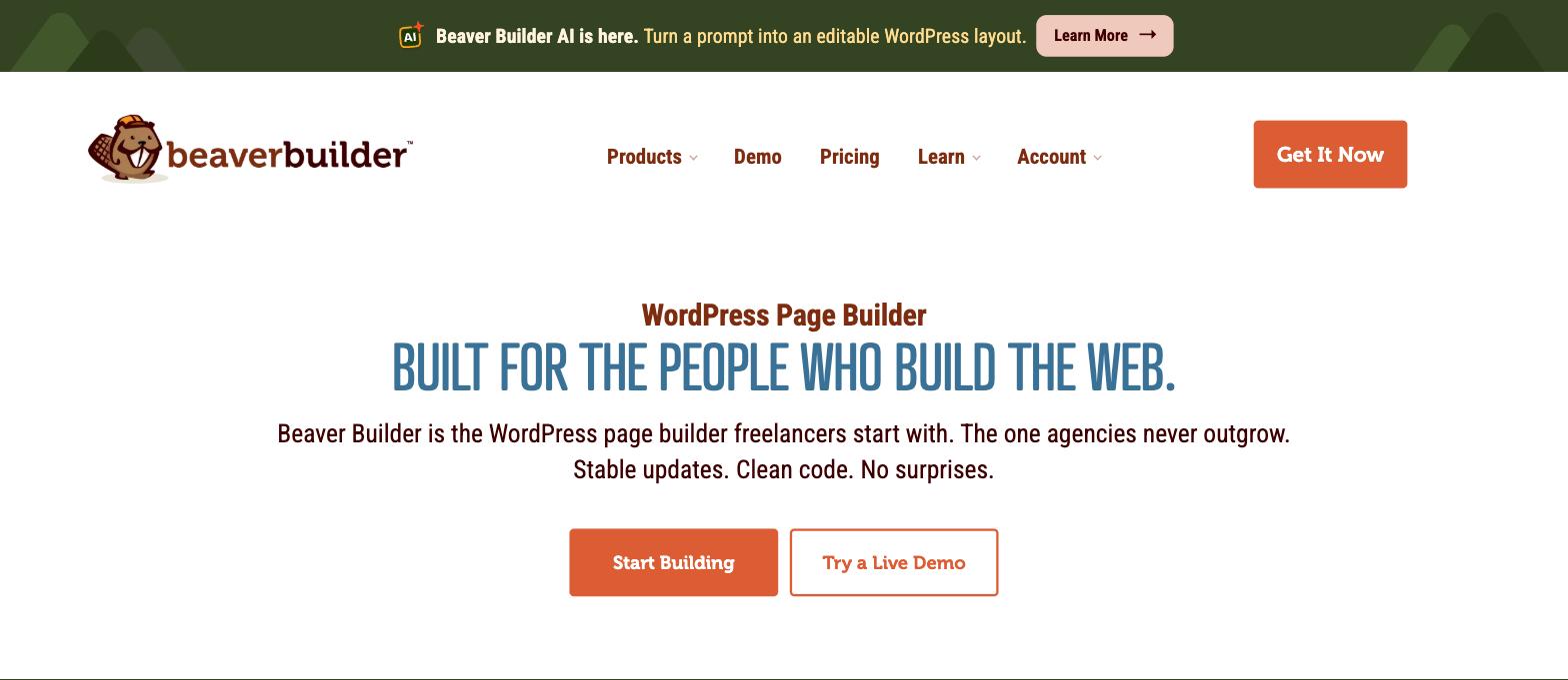 Beaver Builder WordPress page builder homepage Beaver Builder WordPress page builder homepage