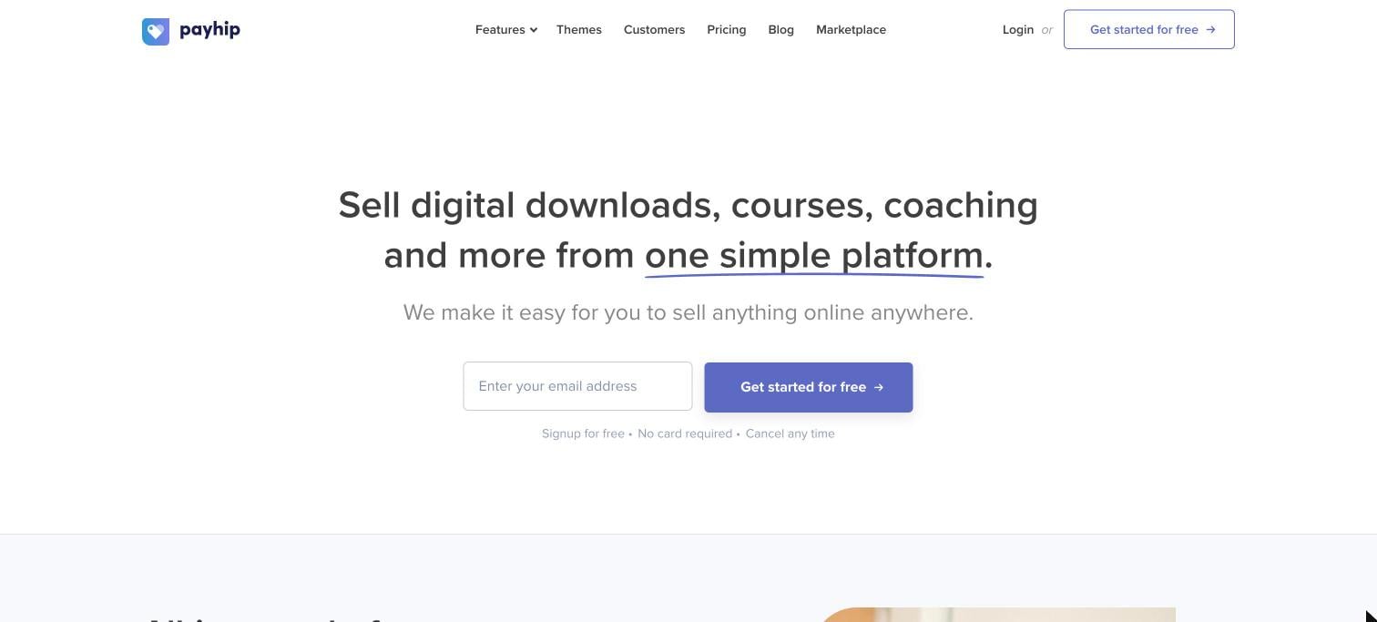 Payhip homepage - SamCart Alternatives Payhip homepage - SamCart Alternatives