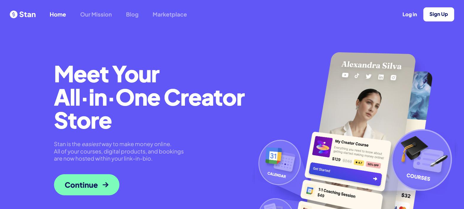 Stan Store homepage - SamCart Alternatives Stan Store homepage - SamCart Alternatives