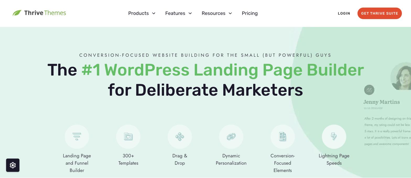 Thrive Architect WordPress landing page builder page Thrive Architect WordPress landing page builder page