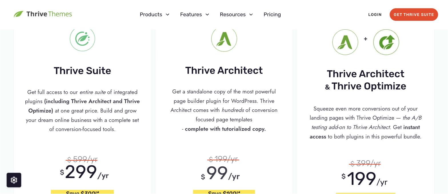Thrive Architect and Thrive Suite pricing Thrive Architect and Thrive Suite pricing